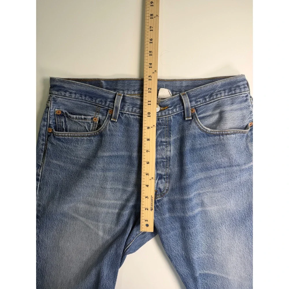 Levis 501XX Mens Straight Leg Button Fly Blue Denim Jeans 34x28 Made in Mexico